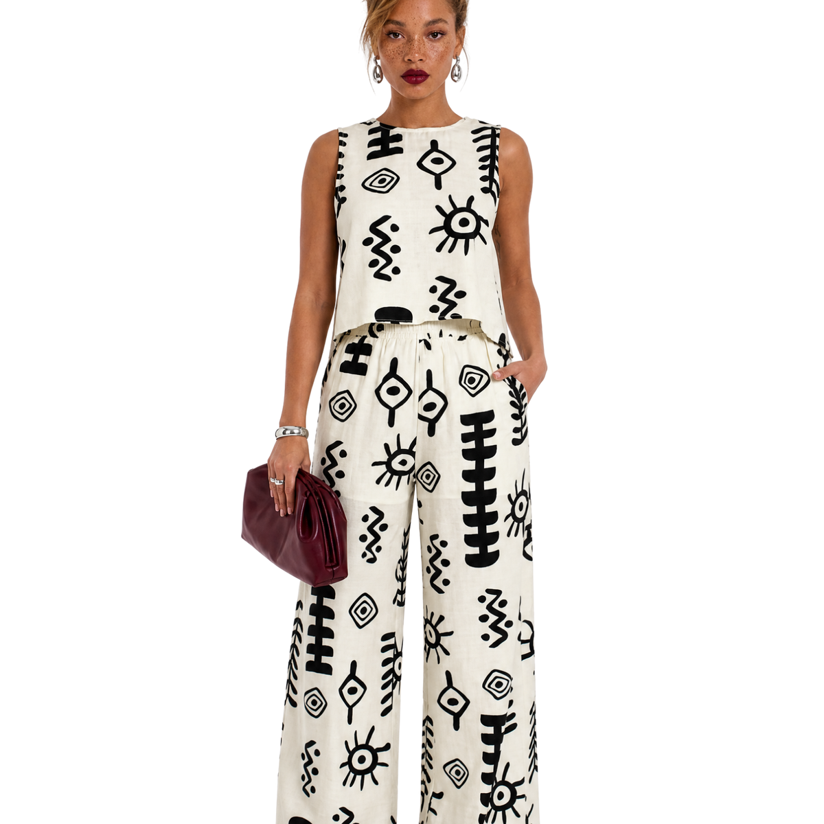 Abstract Geometric Print Two-Piece Set