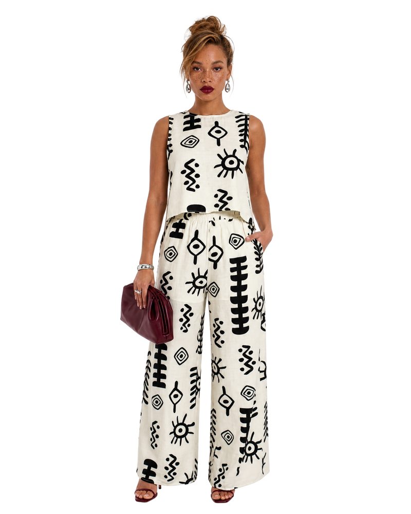 Abstract Geometric Print Two-Piece Set