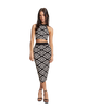 Patterned Knit Crop Tank Skirt Set