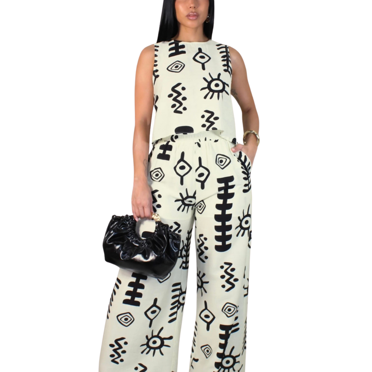 Abstract Geometric Print Two-Piece Set