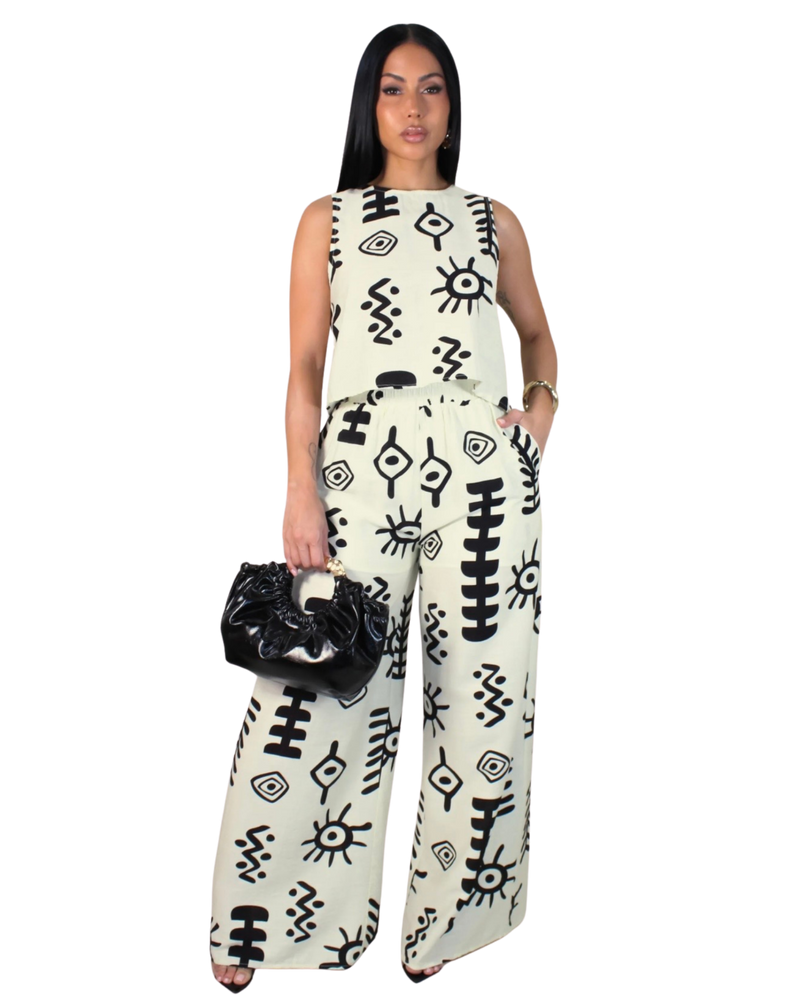 Abstract Geometric Print Two-Piece Set