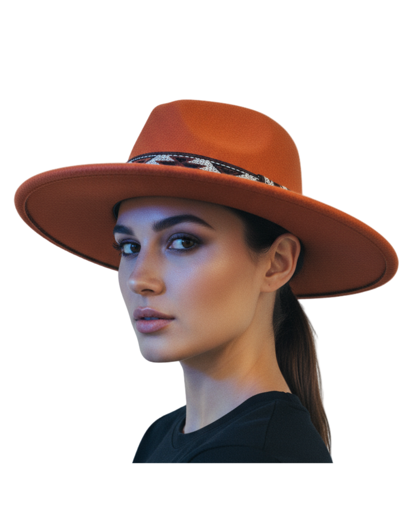 Aztec Band Felt Fedora Hat