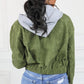 Daily Warmth Long Sleeve Inside Hoodie Corduroy Jacket