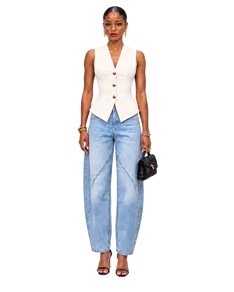 Denim High Waist Barrel Jeans
