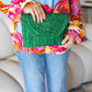 Emerald Green Woven Clutch