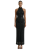 Metallic Knit Halter Maxi  Dress