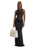 Black Knot Mesh Cutout Maxi Dress
