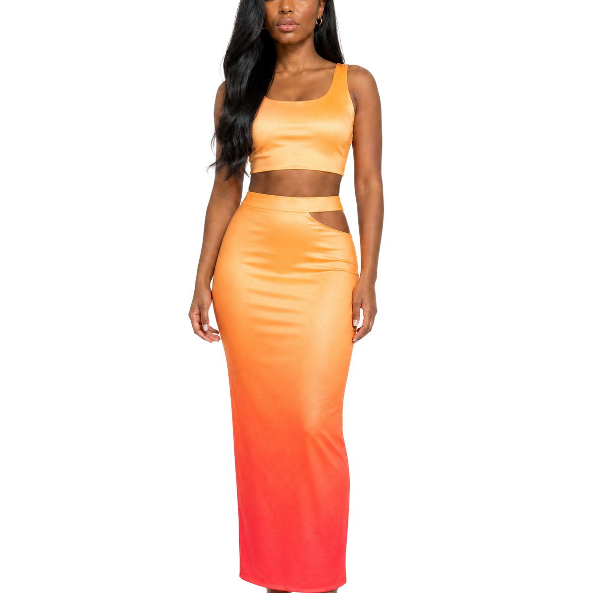 Ombre Cutout Skirt Set