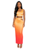 Ombre Cutout Skirt Set