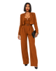 Twill Cropped Blazer & Jumpsuit Set