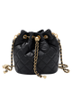 Black Cushion Quilted Gold Chain Adjustable Crossbody Bag