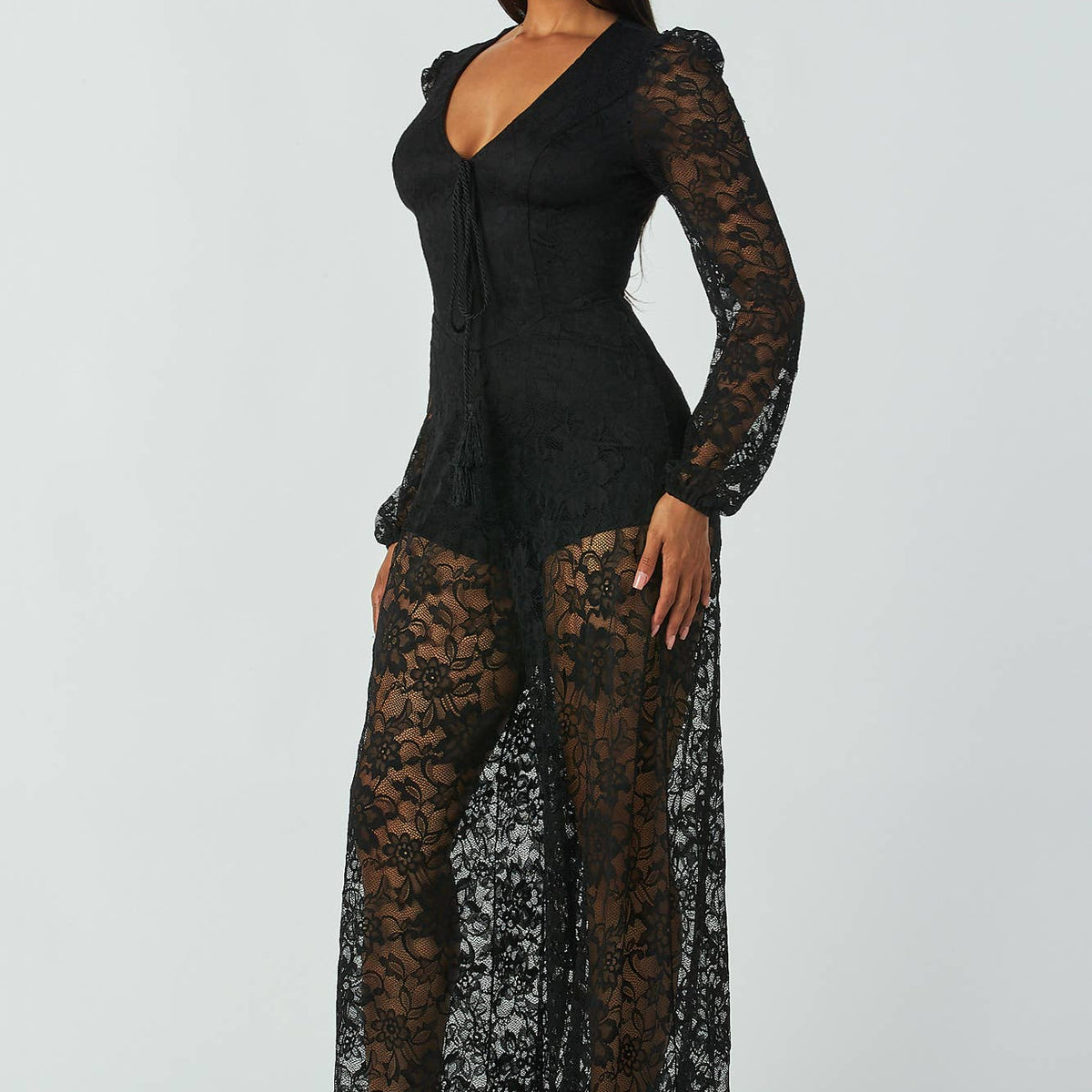 Long Sleeved Lace Jumpsuit