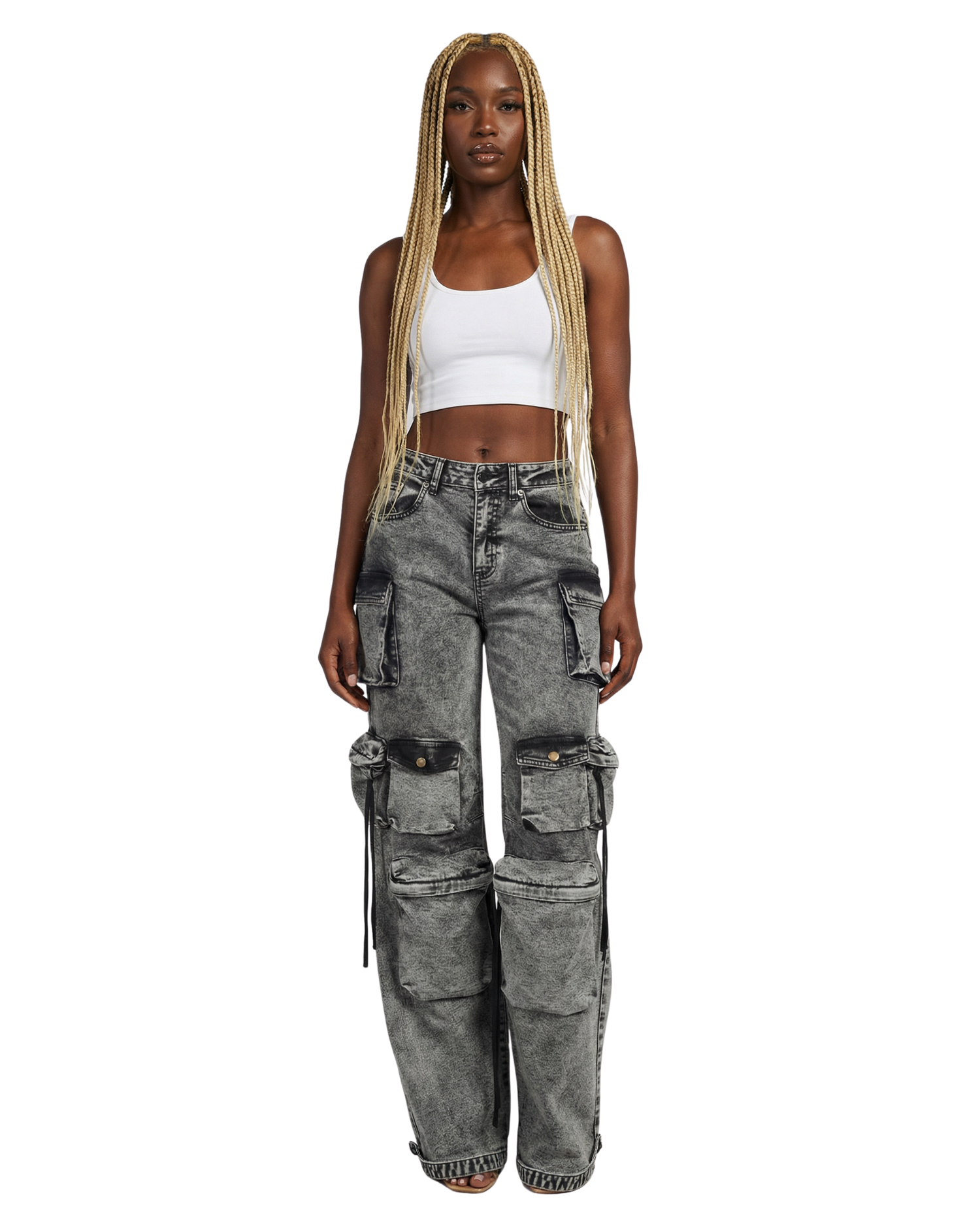 Acid Black Cargo Jeans