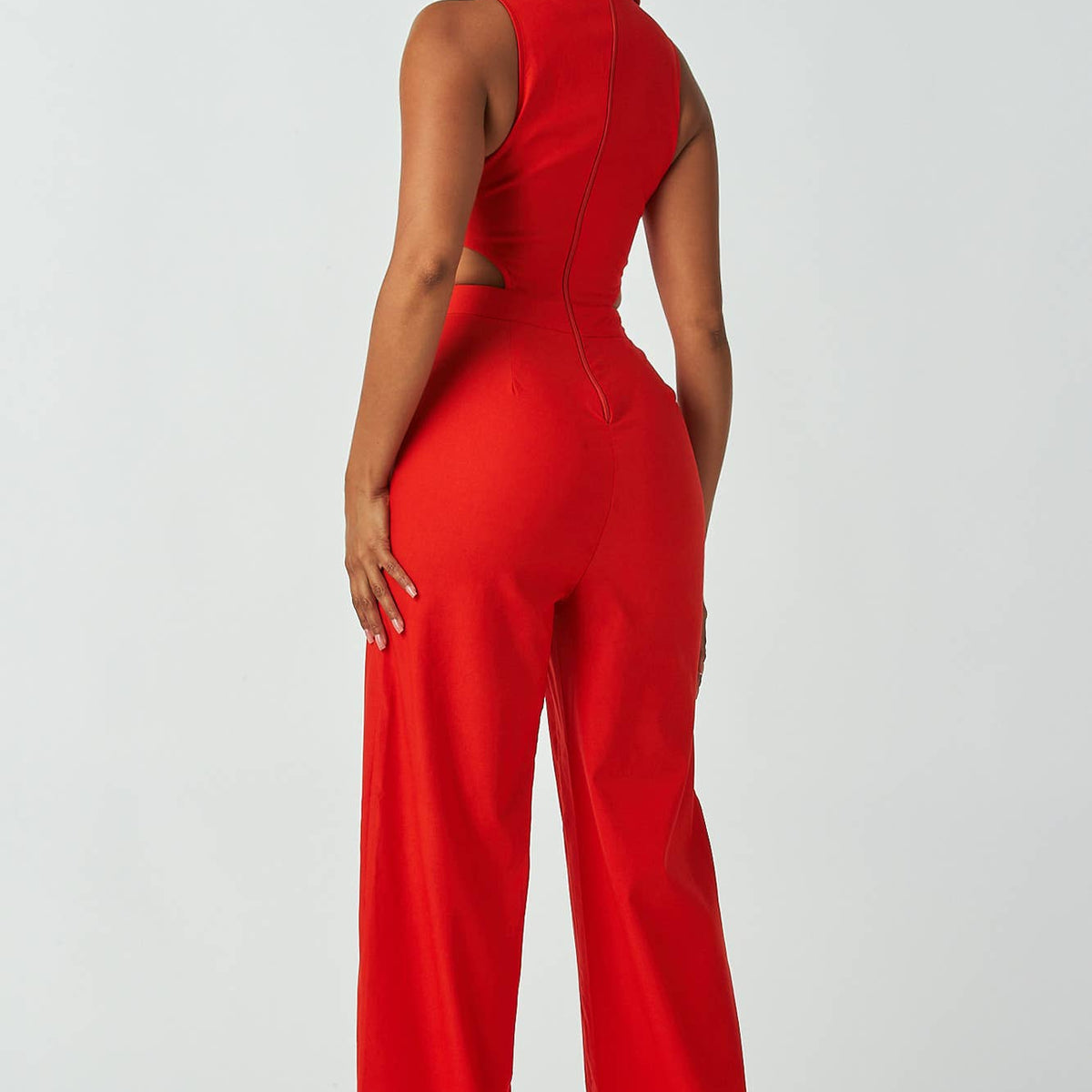 Sleeveless Collared Jumpsuit