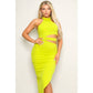 EVE CUTOUT ASYMMETRIC MIDI DRESS