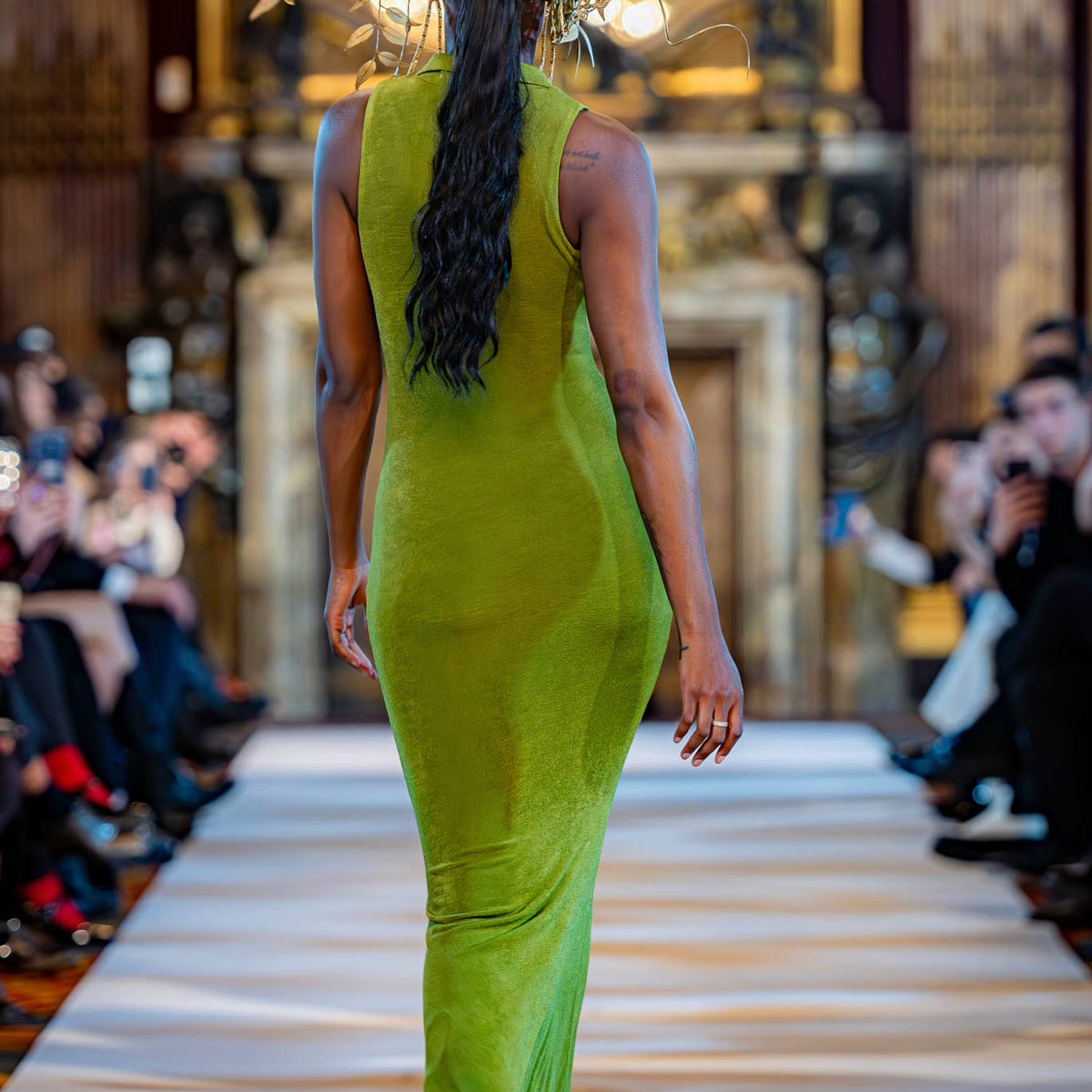 Olive Deep V Neck Maxi