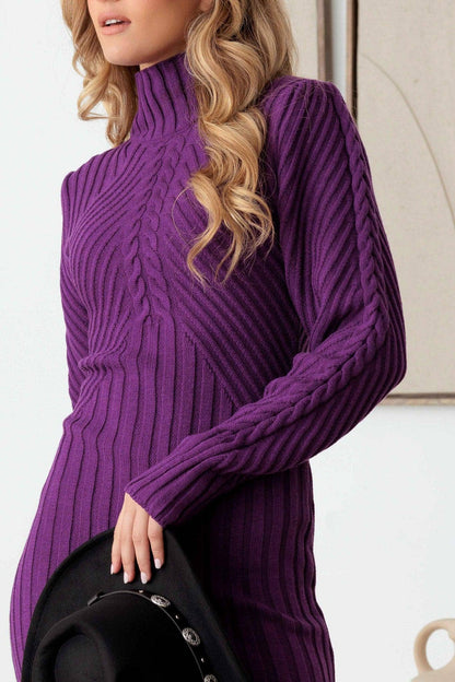 Cable Pattern Sweater Dress