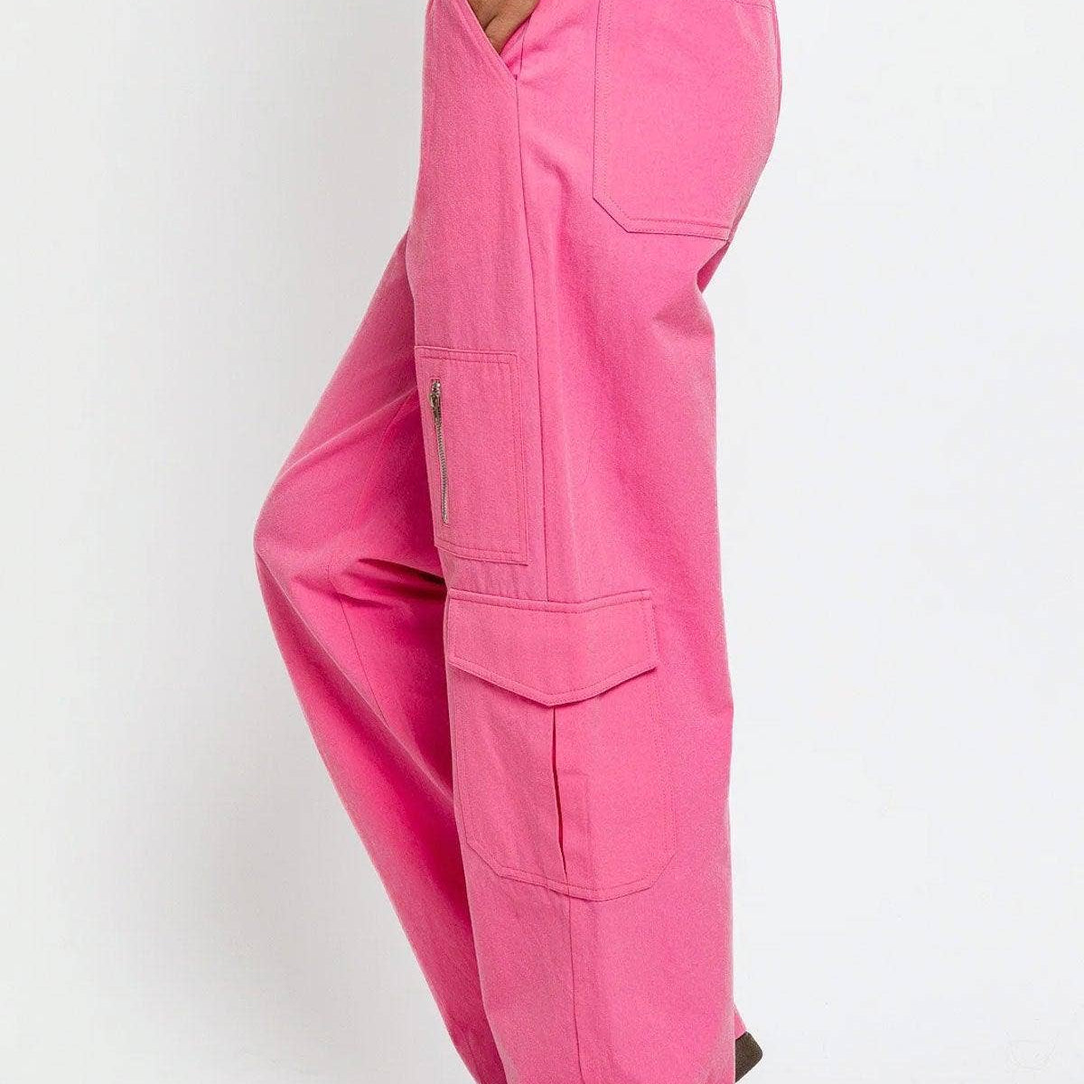 High Waisted Wide Leg Pockets Cargo Pants