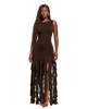 Mini Dress With Ruffle Fringe Hem