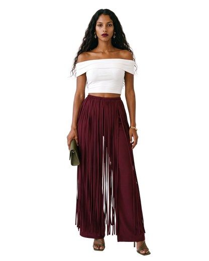Fringe Palazzo Pants