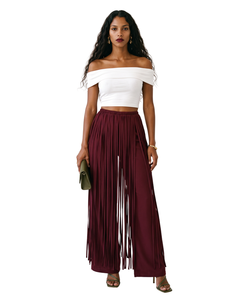 Fringe Palazzo Pants