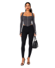 Square Neck Shoulder Cut Out Bustier Top