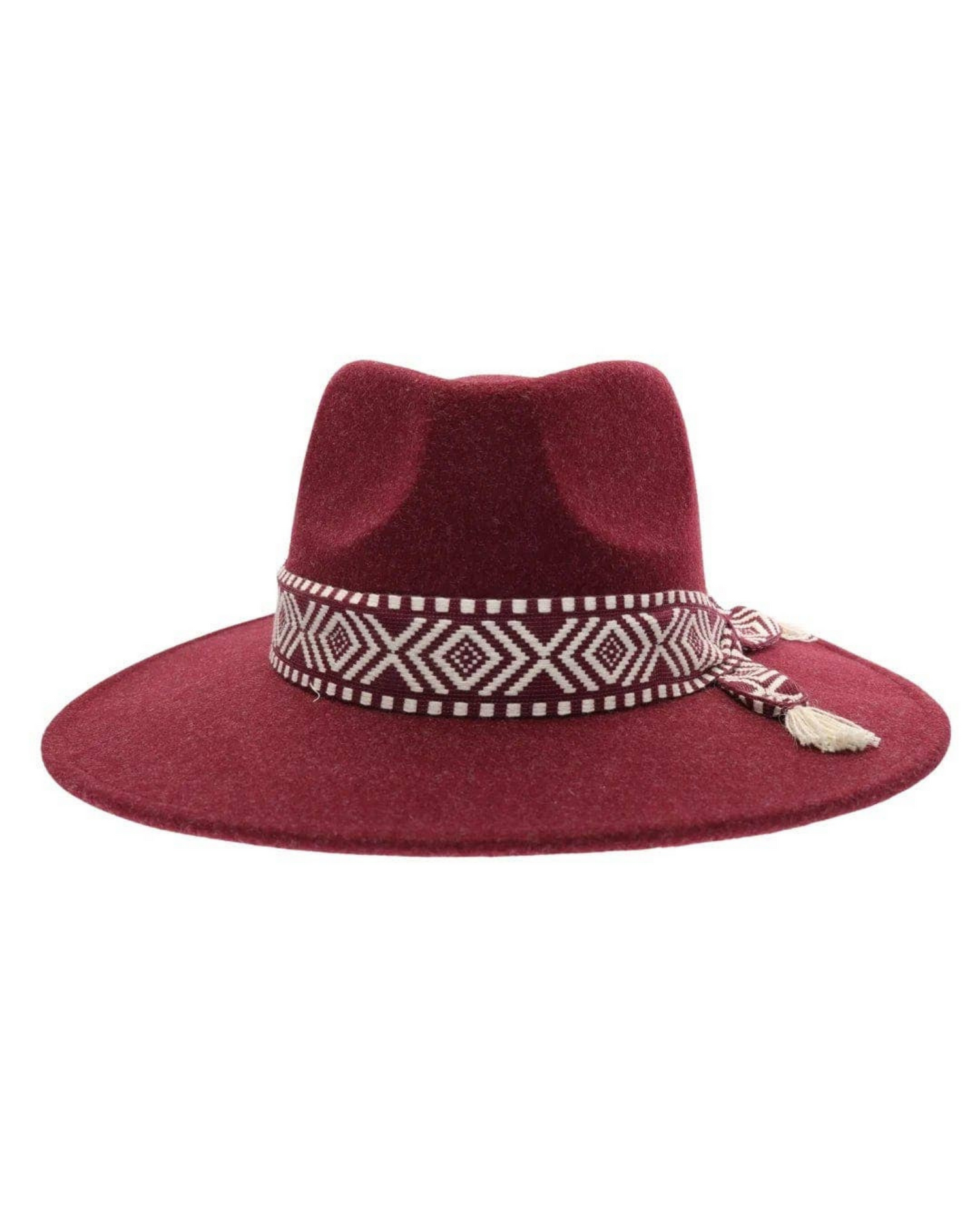 Lauren Felt Panama Brim Hat With Aztec Trim Band