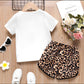 Pretty Girl T-Shirt and Leopard Shorts Set