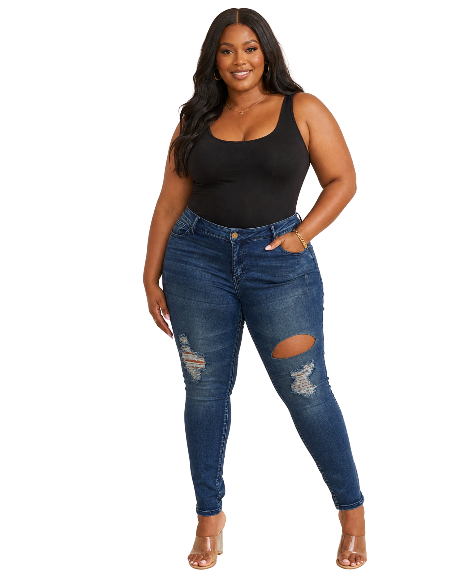 Low Rise - Dark Blue Denim Pants