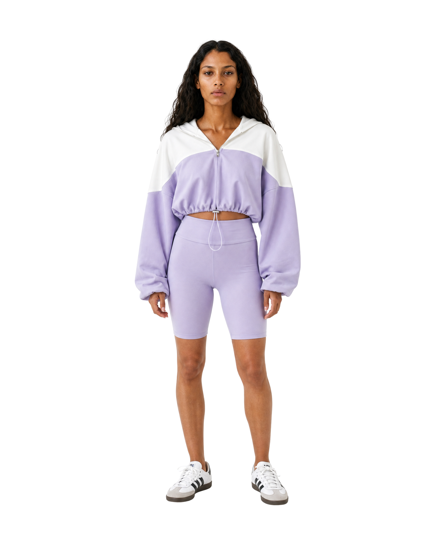 Cropped Jacket & High-Waisted Biker Shorts