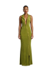 Olive Deep V Neck Maxi