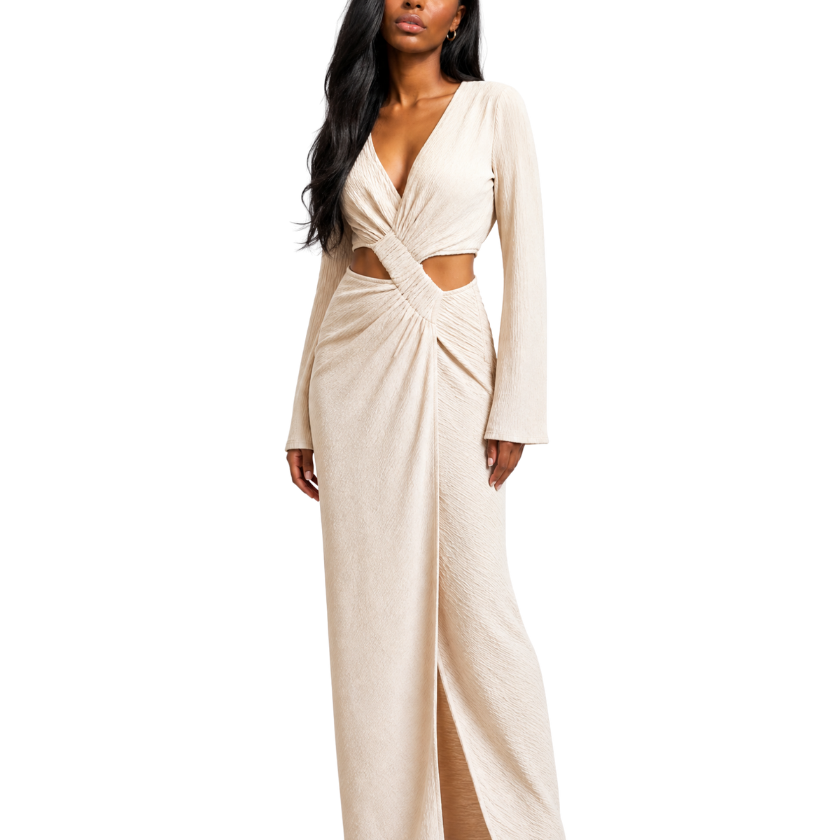 Ivory Cutout Maxi Dress
