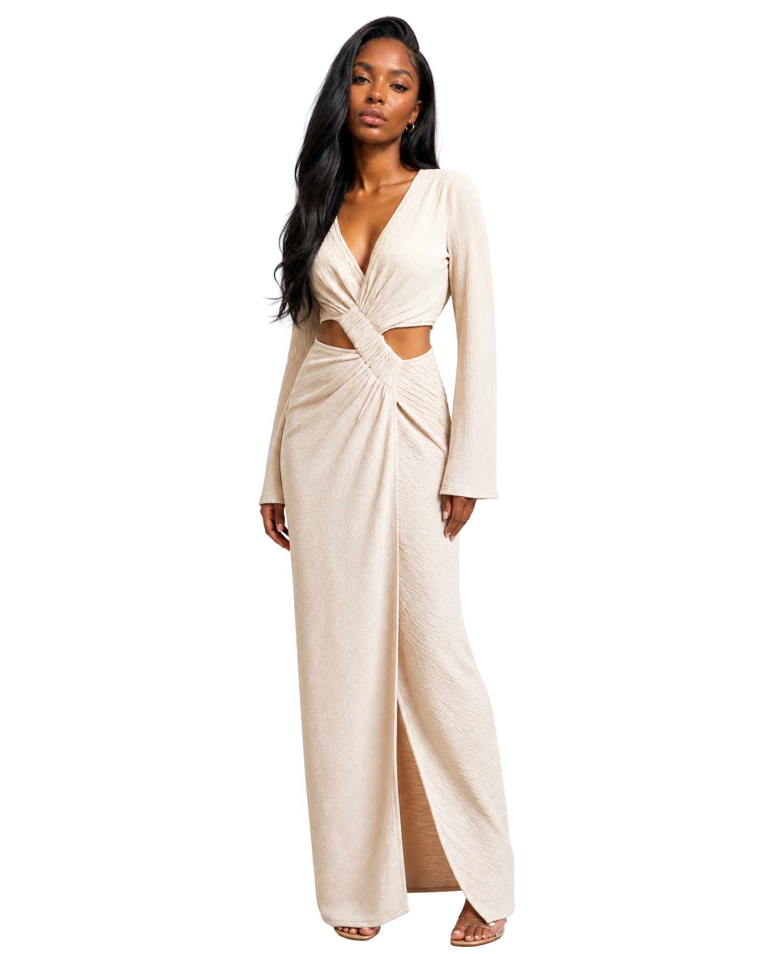 Ivory Cutout Maxi Dress