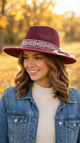 Lauren Felt Panama Brim Hat With Aztec Trim Band