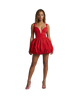 Plunge Bubble Hem Mini Dress