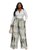 Plus - Wide-Leg Tie-Dye Suspender Pants