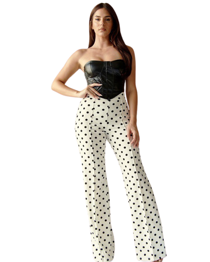 HIGH WAISTED POLKA DOT PANTS
