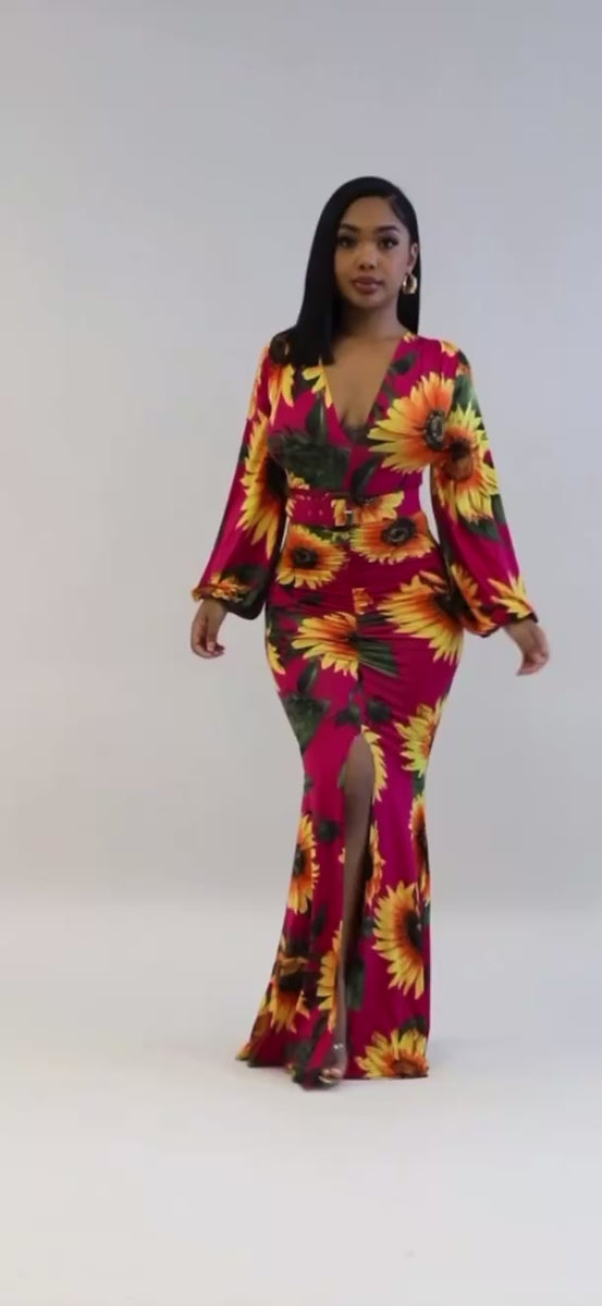 Sunflower Bloom Maxi Dress