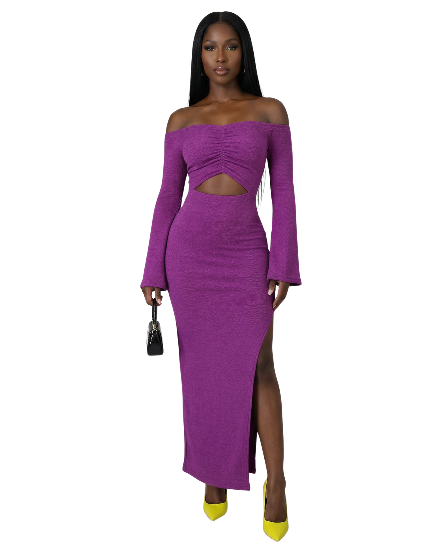 Flared Sleeves Off Shoulder Maxi Dress