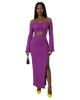 Flared Sleeves Off Shoulder Maxi Dress