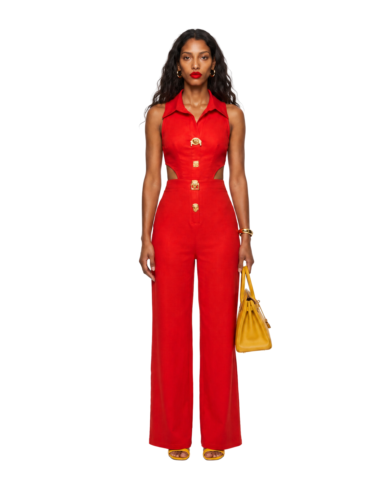 Sleeveless Collared Jumpsuit