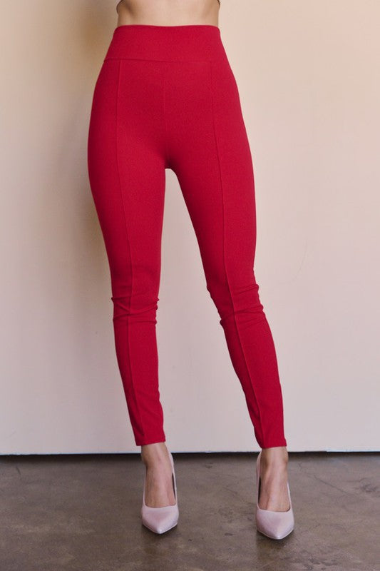 SKINNY HIGH WAISTED KNIT CREPE LEGGING