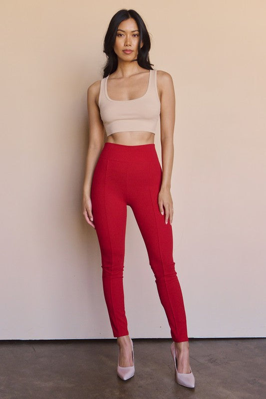 Skinny High Waisted Knit Crepe Legging