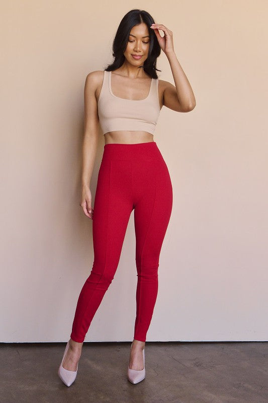 SKINNY HIGH WAISTED KNIT CREPE LEGGING