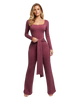 Front Tie Ribbed Jumpsuit