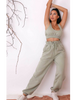 Sage Oversized Sleeveless Crop Top & Drawstring Waist Jogger