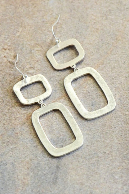 Hammered Metal Drop Earrings