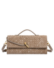 Suede Tan Woven Baguette Bag