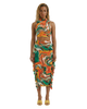 Marble Print Two-Piece Midi Skirt Set