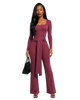 Front Tie Ribbed Jumpsuit